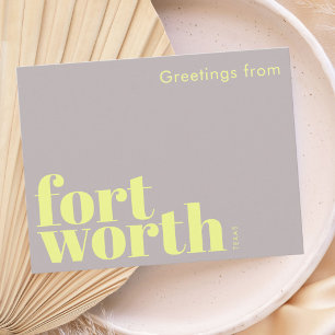 Fort Worth Texas modern roze rood Briefkaart