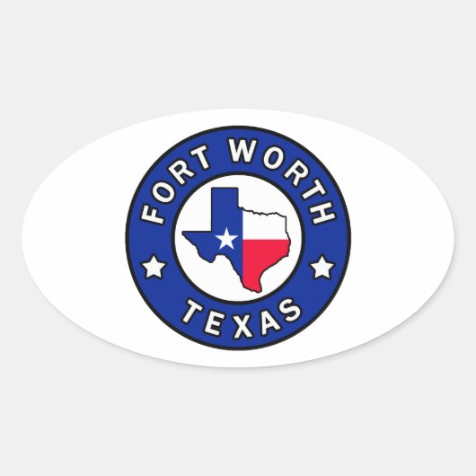 Fort Worth Texas Ovale Sticker (Voorkant)