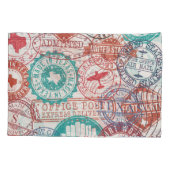 Fort Worth Texas: reispostzegels. Kussensloop (Achterkant)