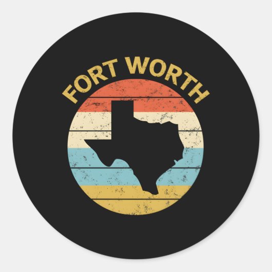 Fort Worth Texas Ronde Sticker (Voorkant)