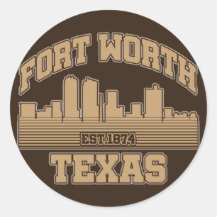 Fort Worth, Texas Ronde Sticker