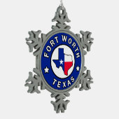 Fort Worth Texas Tin Sneeuwvlok Ornament (Links)