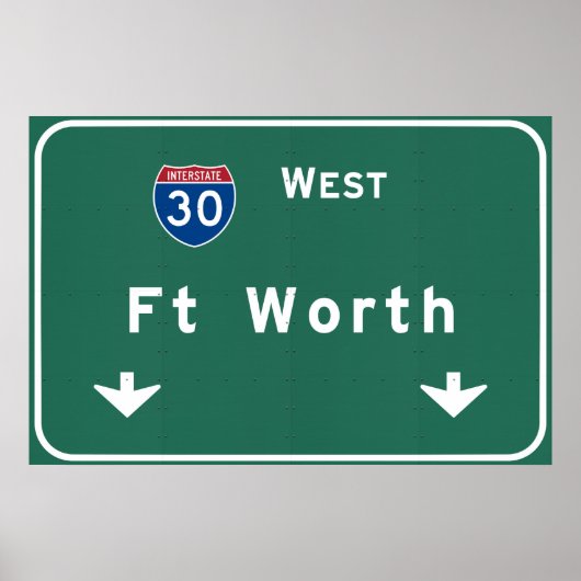Fort Worth Texas tx Interstate Highway Freeway : Poster (Voorkant)