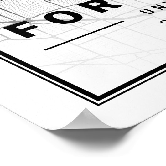 Fort Worth Texas USA Travel City Map Poster (Hoek)