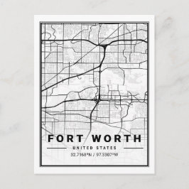 Fort Worth Texas USA Travel City Map Poster Briefkaart