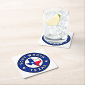 Fort Worth Texas Vierkante Kartonnen Onderzetter (Insitu)