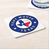 Fort Worth Texas Vierkante Kartonnen Onderzetter (Schuin)