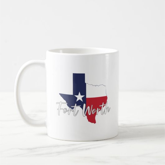 Fort Worth, Texas Vlaggenkaart Koffiemok (Links)
