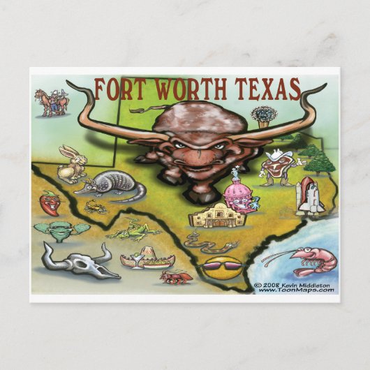 Fort Worth TX Briefkaart (Voorkant)