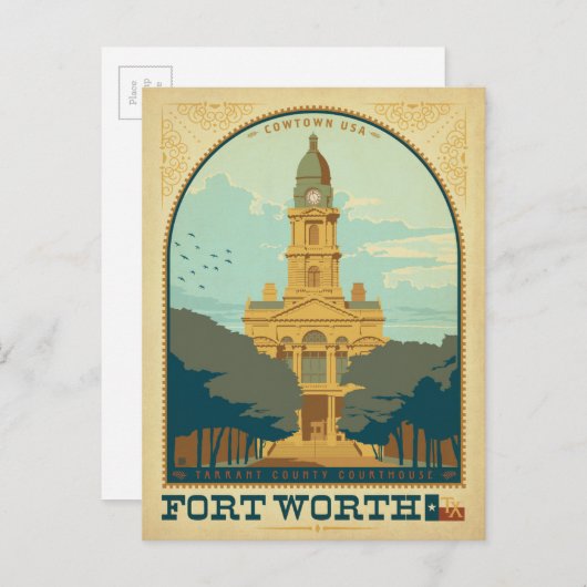 Fort Worth, TX Briefkaart (Voorkant / Achterkant)