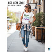 Forte comme une mère Noir Script moderne T-shirt