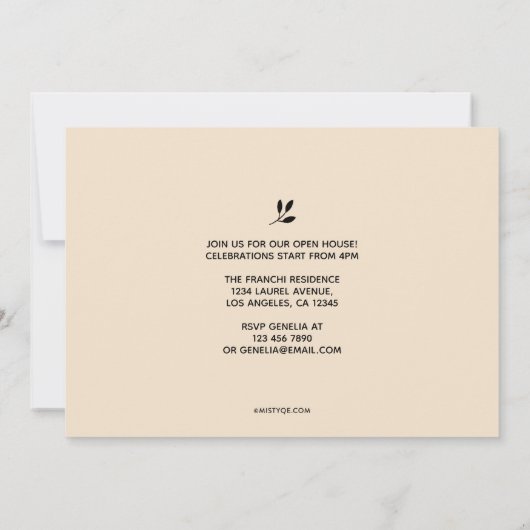 Forte et courageuse Faire-part de diplôme (Dos)