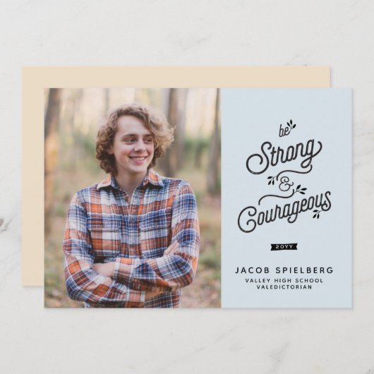 Forte et courageuse Faire-part de diplôme (Devant / Derrière)