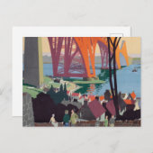  Forth Bridge Scotland Railroad Travel Art Briefkaart (Voorkant / Achterkant)