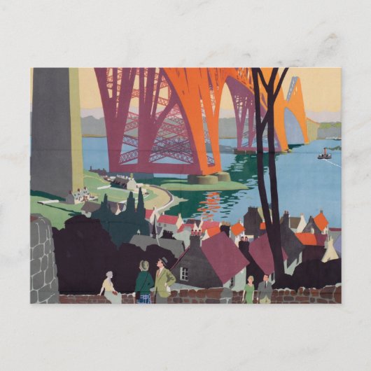  Forth Bridge Scotland Railroad Travel Art Briefkaart (Voorkant)