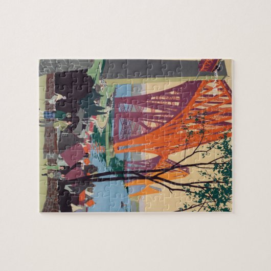 Forth Bridge Scotland Railroad Travel Art Legpuzzel (Horizontaal)