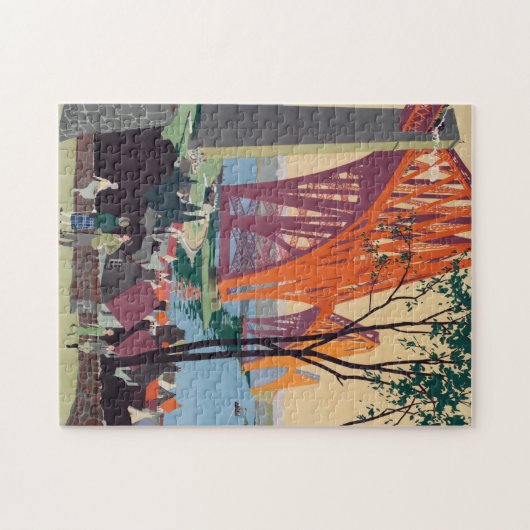 Forth Bridge Scotland Railroad Travel Art Legpuzzel (Horizontaal)