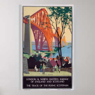 Forth Bridge Scotland Railroad Travel Art Poster