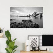 Forth Bridges zwart-wit Poster (Thuiskantoor)