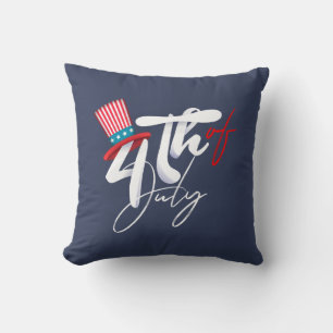 Forth of July Tekst en een patriottisch Pet Ontwer Kussen