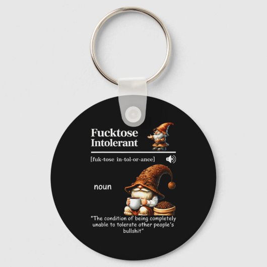 Fortose Intolerant Definition Funny Gnome Coffee  Sleutelhanger (Voorkant)