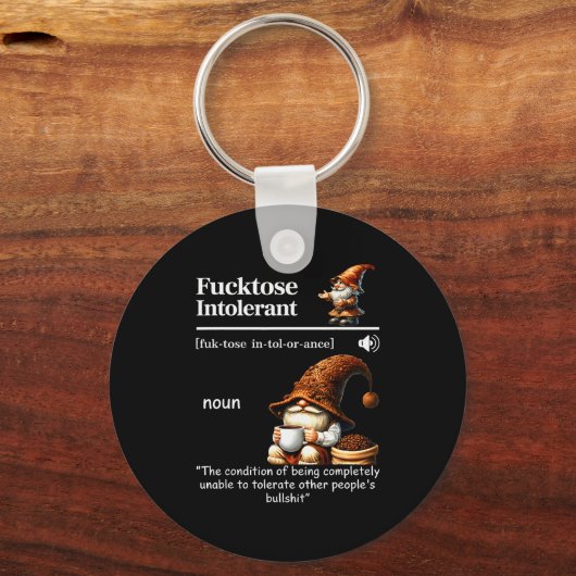 Fortose Intolerant Definition Funny Gnome Coffee Sleutelhanger (Voorkant)