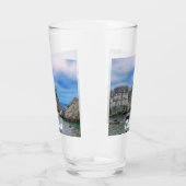 Fortress walls, rocky kust en zee in Kroatië Glas (Links)