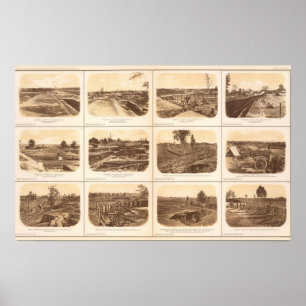 Forts, batterijen, Atlanta, Ga Poster
