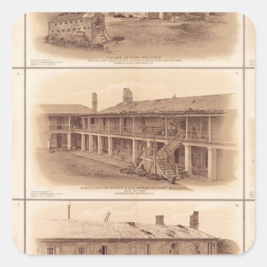 Forts Sumter & Moultrie Vierkante Sticker (Voorkant)