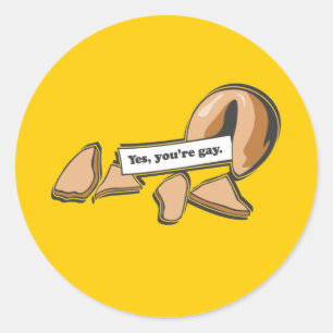 Fortuin Cookie - Je bent homoseksueel Ronde Sticker