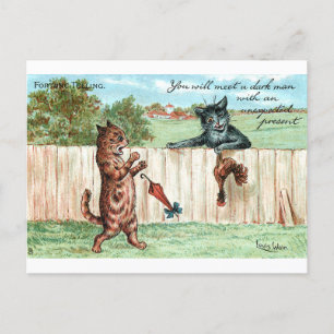 Fortuin Telling Onverwacht Gift door Louis Wain Briefkaart