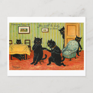 fortuin vertelt zwarte katten geluk in de liefde briefkaart