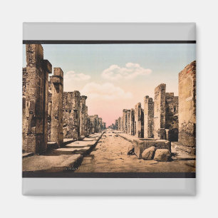 Fortuna Street, Pompeii, Italië Photochrom Magneet