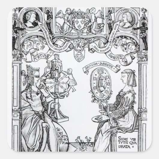 Fortune en Wisdom Vierkante Sticker (Voorkant)
