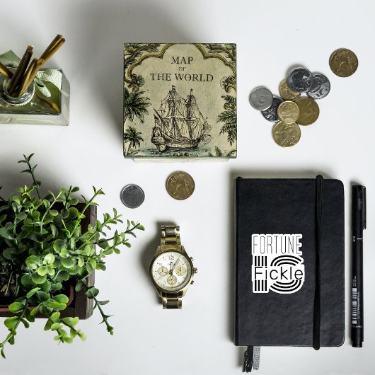 Fortune est un autocollant noir blanc de motivatio