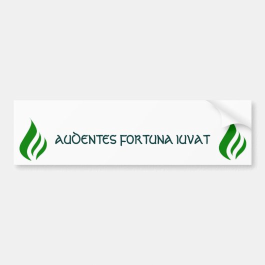 "Fortune Favors the Bold" Bumpersticker (Voorkant)