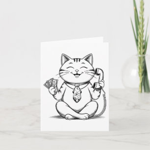 Fortune Kat Meme Graphic Kawaii Maneki Neko Doll Kaart