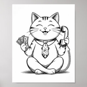 Fortune Kat Meme Graphic Kawaii Maneki Neko Doll Poster