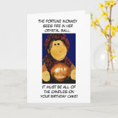 Fortune Monkey Verjaardag Kaart (Gele Bloem)