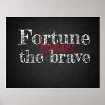 Fortune préfère proverbe affiche en carton