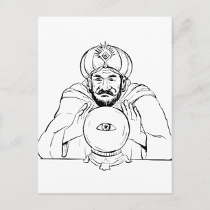 Fortune Teller Crystal Ball Drawing Briefkaart