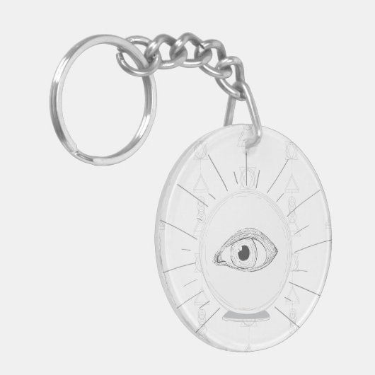 Fortune Teller Eye Seer Esoteric Crystal Ball Sleutelhanger (Voorkant Links)