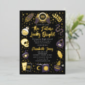 Fortune Teller Future Witchy Graduparty Folie Uitnodiging (Staand Voorkant)