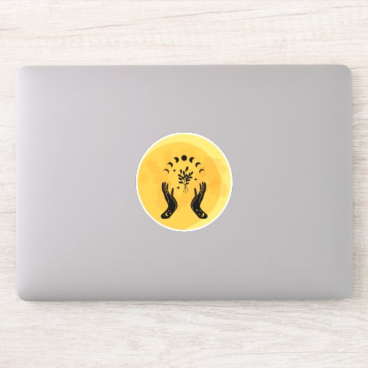 Fortune Teller Hand Moon Halloween Sticker (Computer)