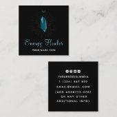 Fortune Teller Healing Hands & Blauwgroen diamants Vierkante Visitekaartje (Voorkant / Achterkant)