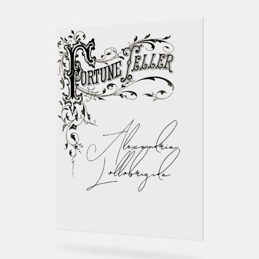 Fortune Teller Name Script Acryl Sign Bord (Hoek)