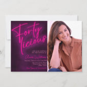 Fortylicious - 40e anniversaire Invitation avec ph (Devant)