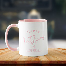 Fortylicious 40th Birthday Gift Fun Elegant Script Mok
