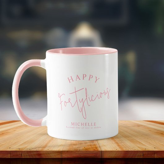 Fortylicious 40th Birthday Gift Fun Elegant Script Mok