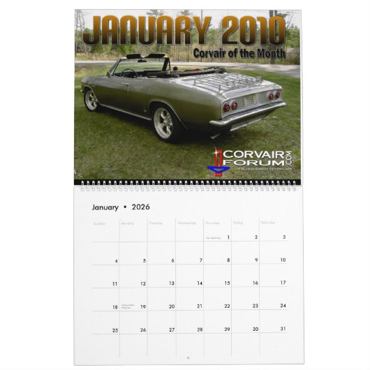Forum de Corvair Calendrier 10 ans (Jan 2026)